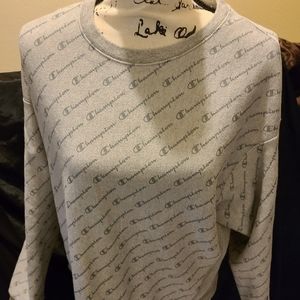 Champion gray crew neck sweat shirt